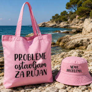 Pink set torba+šešir