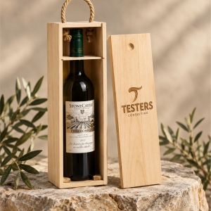 Drvena kutija za vino s logom
